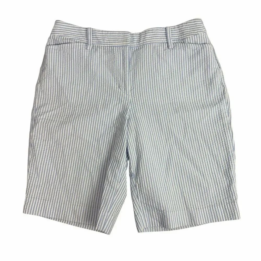 Talbots Womens size 8 Perfect Short Seersucker Stripe